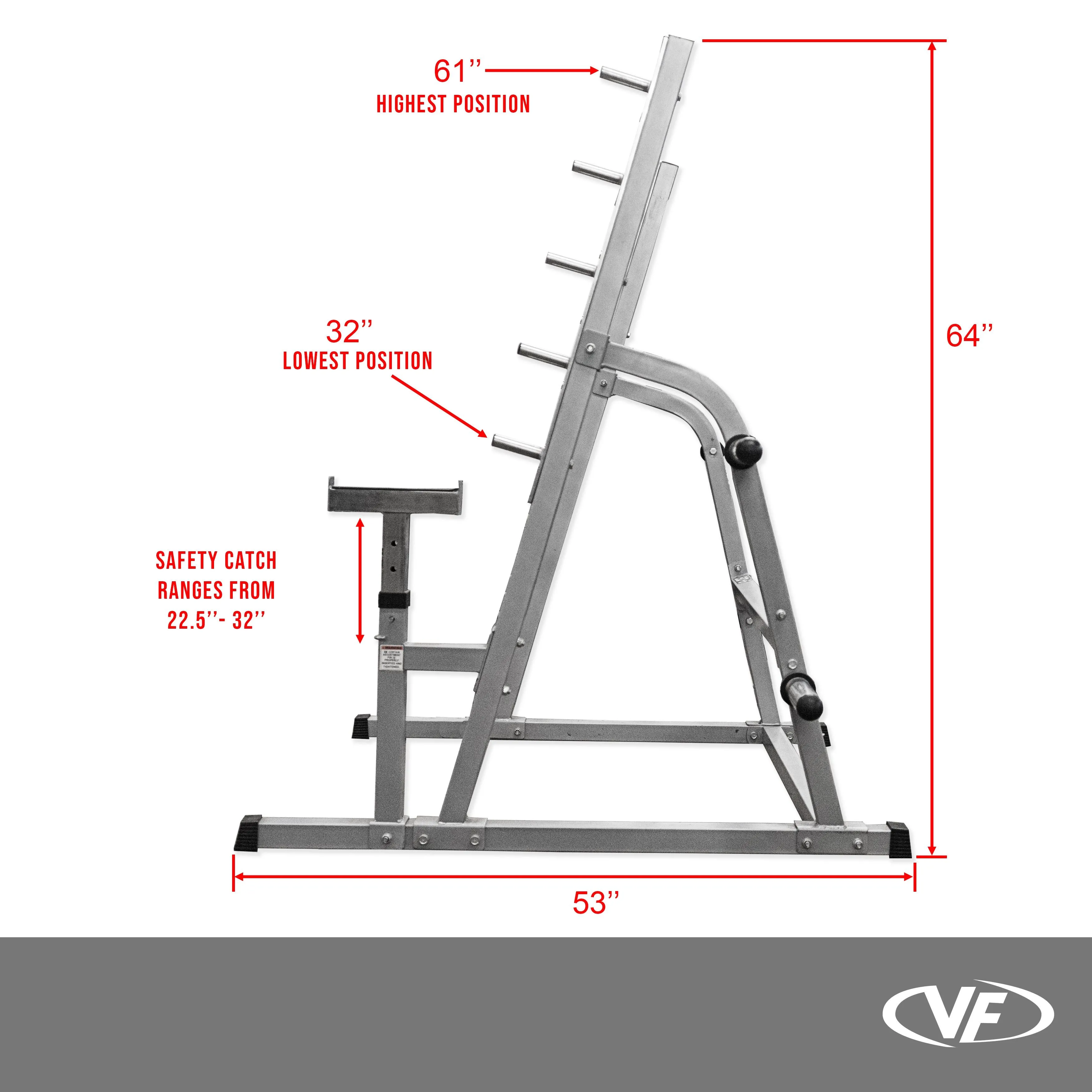 Squat - Bench Press Combo Rack w/ Plate Storage