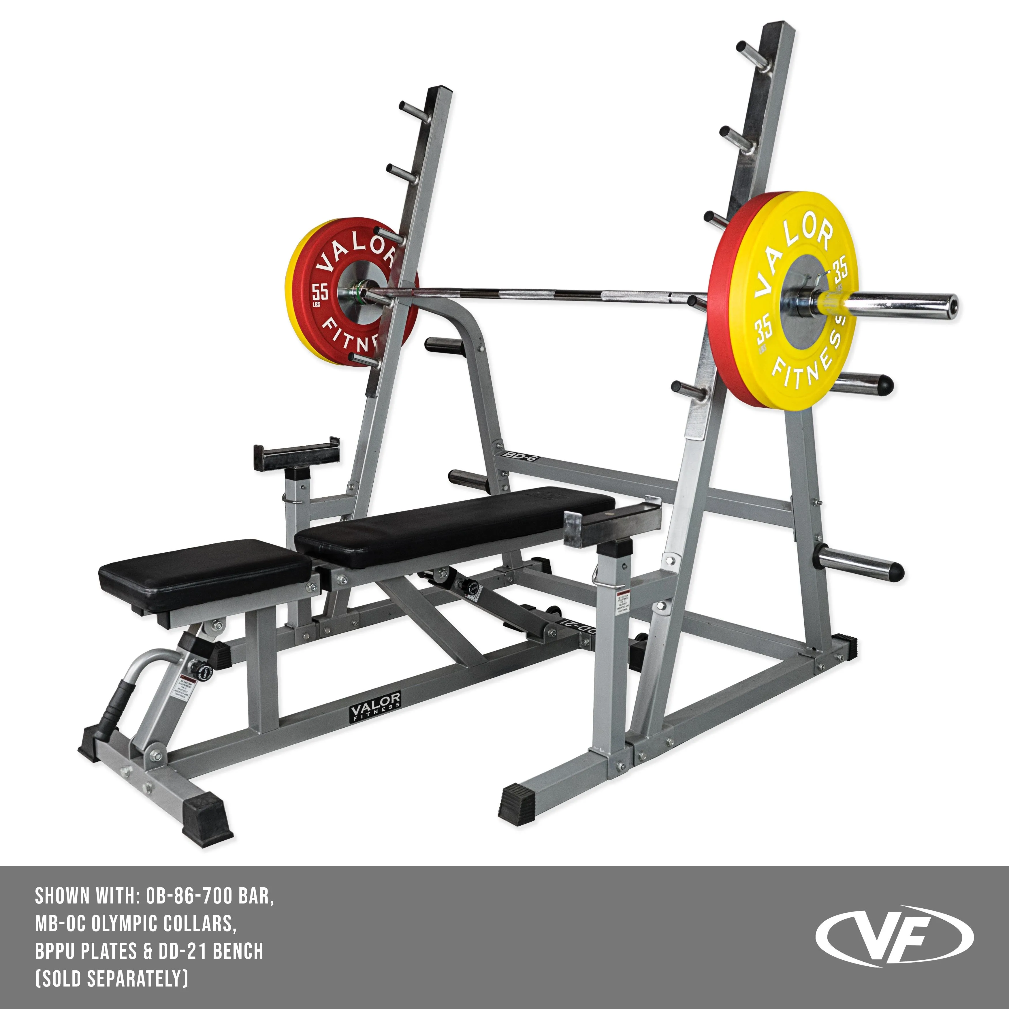 Squat - Bench Press Combo Rack w/ Plate Storage