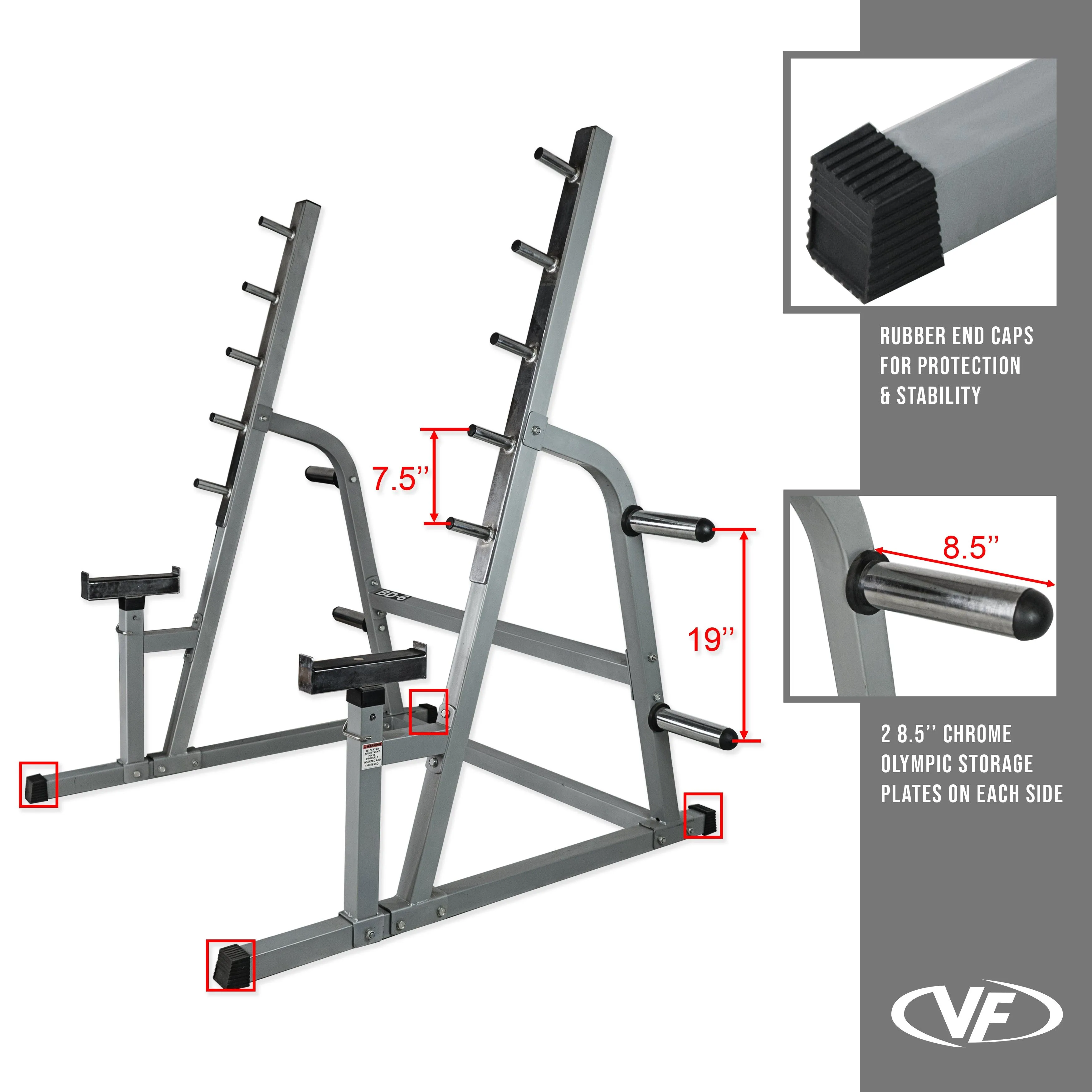 Squat - Bench Press Combo Rack w/ Plate Storage