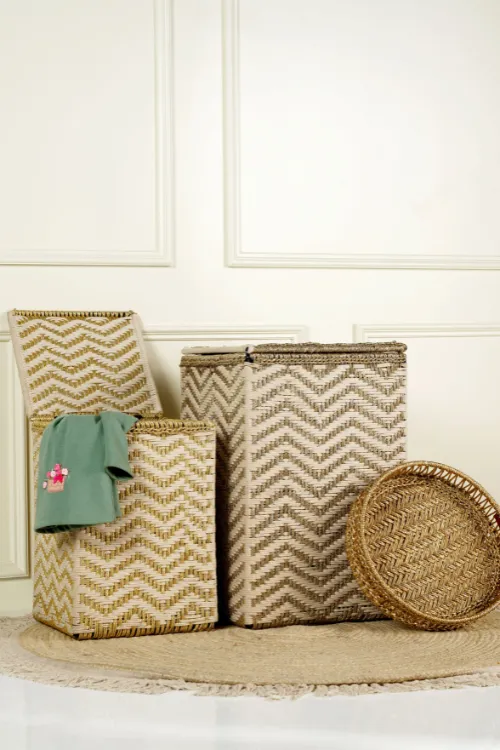 The Gold Rush - Combo Of Kids And Adult Laundry Baskets And Tray (3 Products)