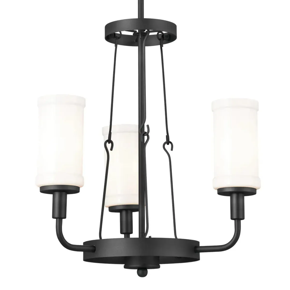 Vetivene 21" 3-Light Chandelier, Textured Black Finish