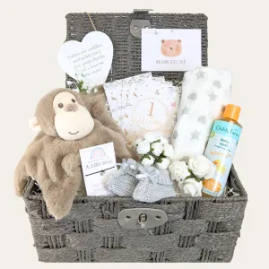 Welcome Cheeky Little Monkey, New Mum and Baby Gifts Basket