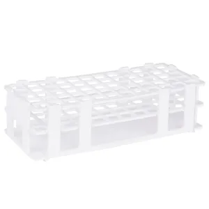 White Plastic Test Tube Rack, 13-30mm Hole Diameter