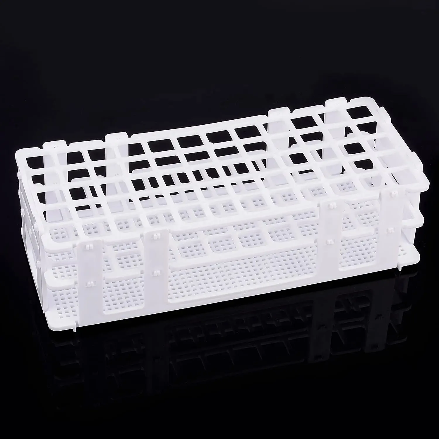 White Plastic Test Tube Rack, 13-30mm Hole Diameter