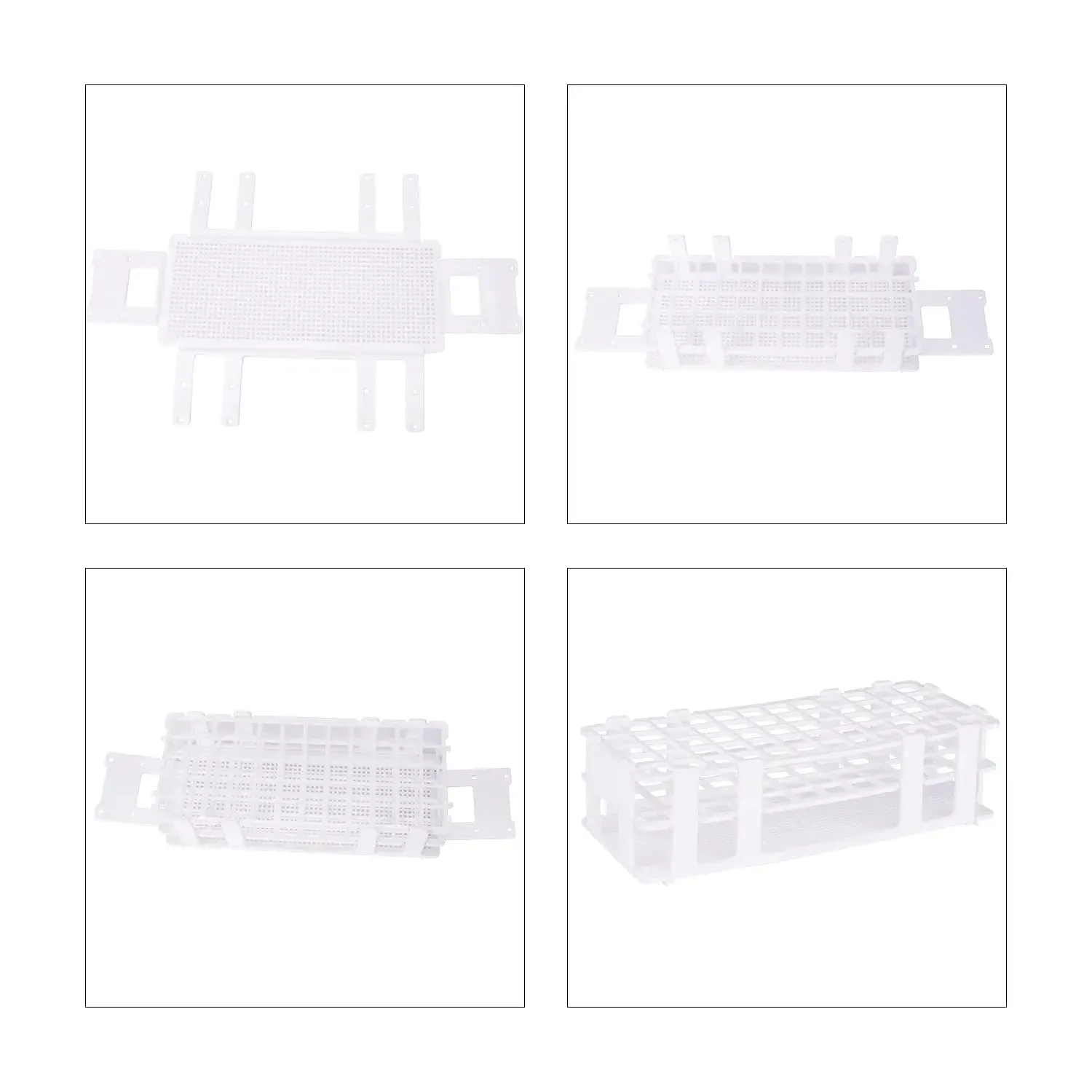 White Plastic Test Tube Rack, 13-30mm Hole Diameter