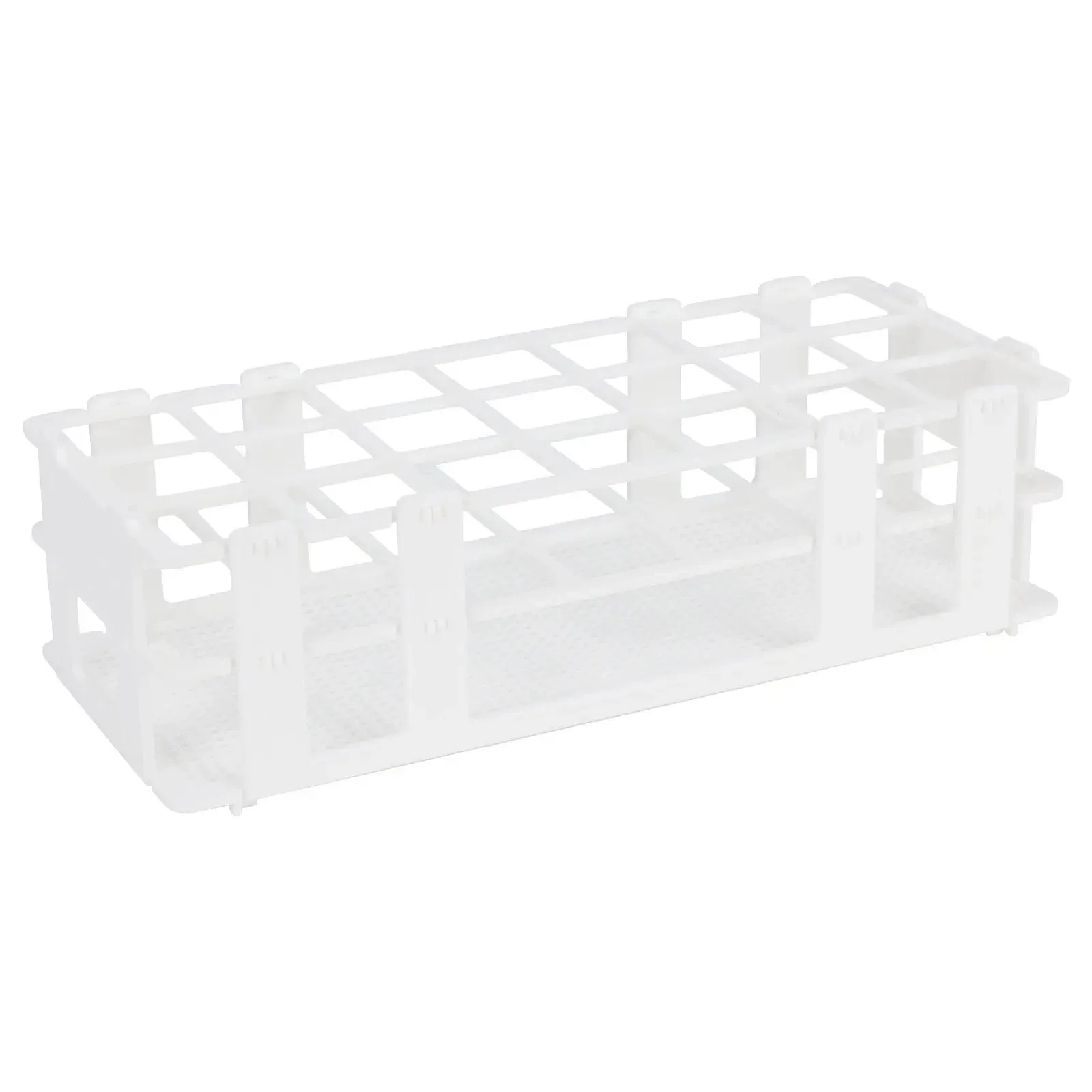 White Plastic Test Tube Rack, 13-30mm Hole Diameter