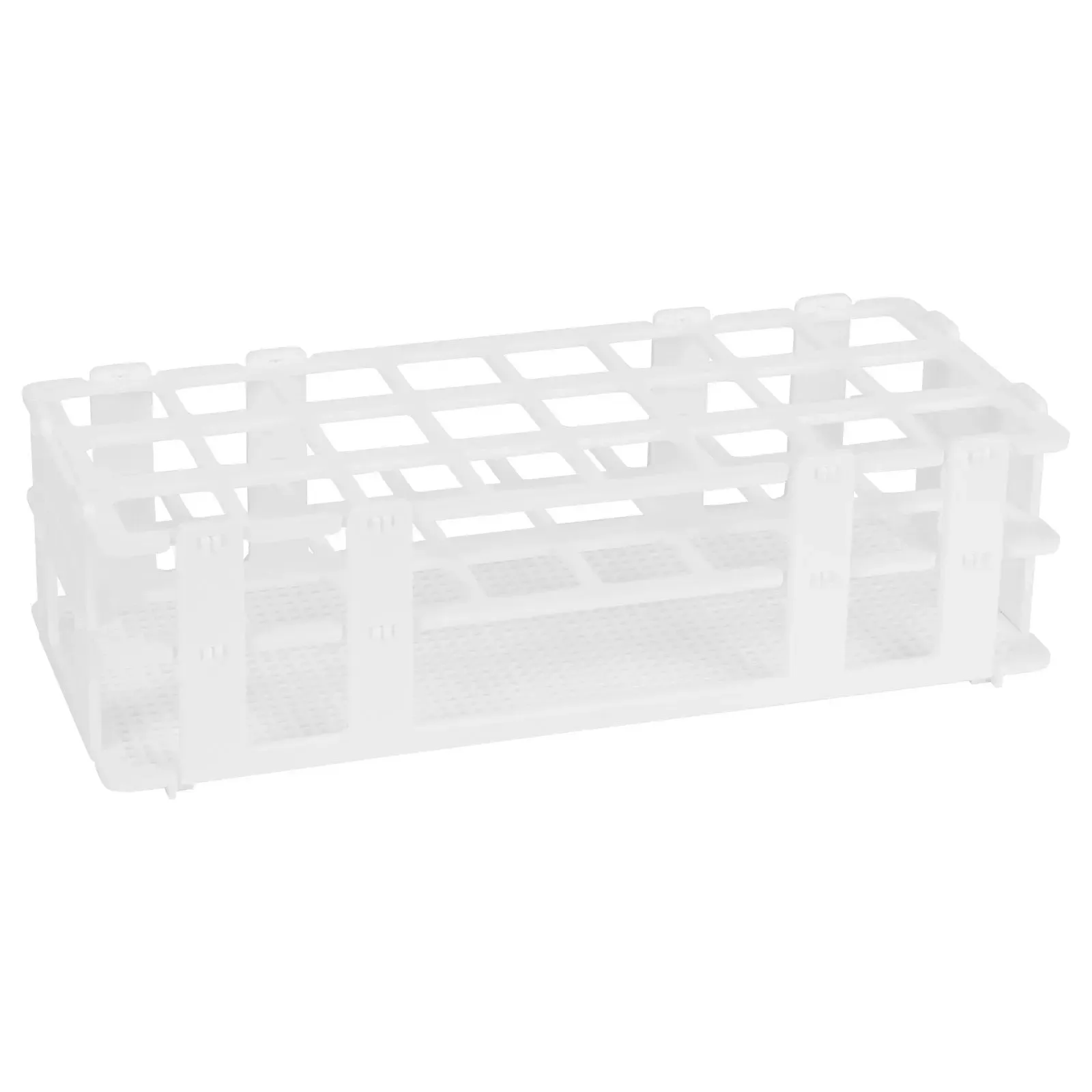 White Plastic Test Tube Rack, 13-30mm Hole Diameter