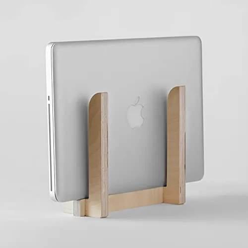 Whittlewud Wooden Laptop Holder Stand, Laptop holder designed to leave your computer upright, takes up little space and can be charged while resting.